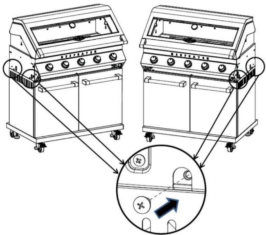 Technical diagram showing two BUPRATER electric cookers connected to a zoomed-in view of their internal components, with an arrow indicating direction.