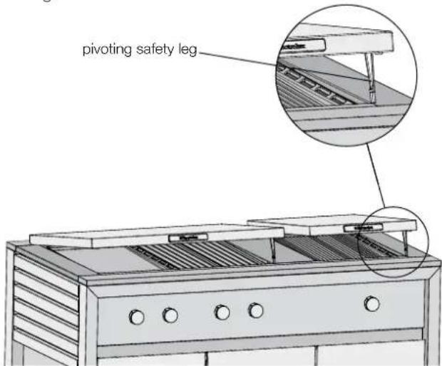 pivoting safety leg