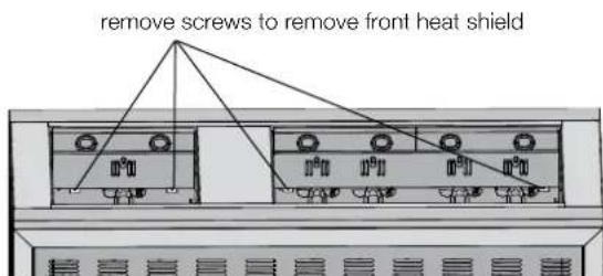 remove screws to remove front heat shield