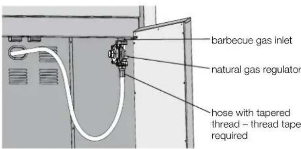 barbecue gas inlet natural gas regulator hose with tapered thread – thread tape required