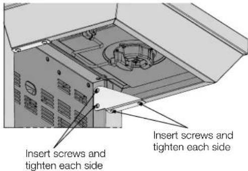 Insert screws and tighten each side Insert screws and tighten each side