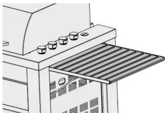 ELECTROLUX En:V barbecue EQBM100AS - USING THE SIDE TABLE - 2