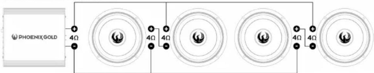 PHOENIX GOLD + 4Ω - + 4Ω 4Ω - + 4Ω 4Ω - + -