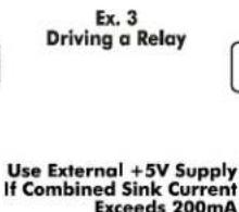 Ex. 3 Driving a Relay Use External +5V Supply If Combined Sink Current Exceeds 200mA