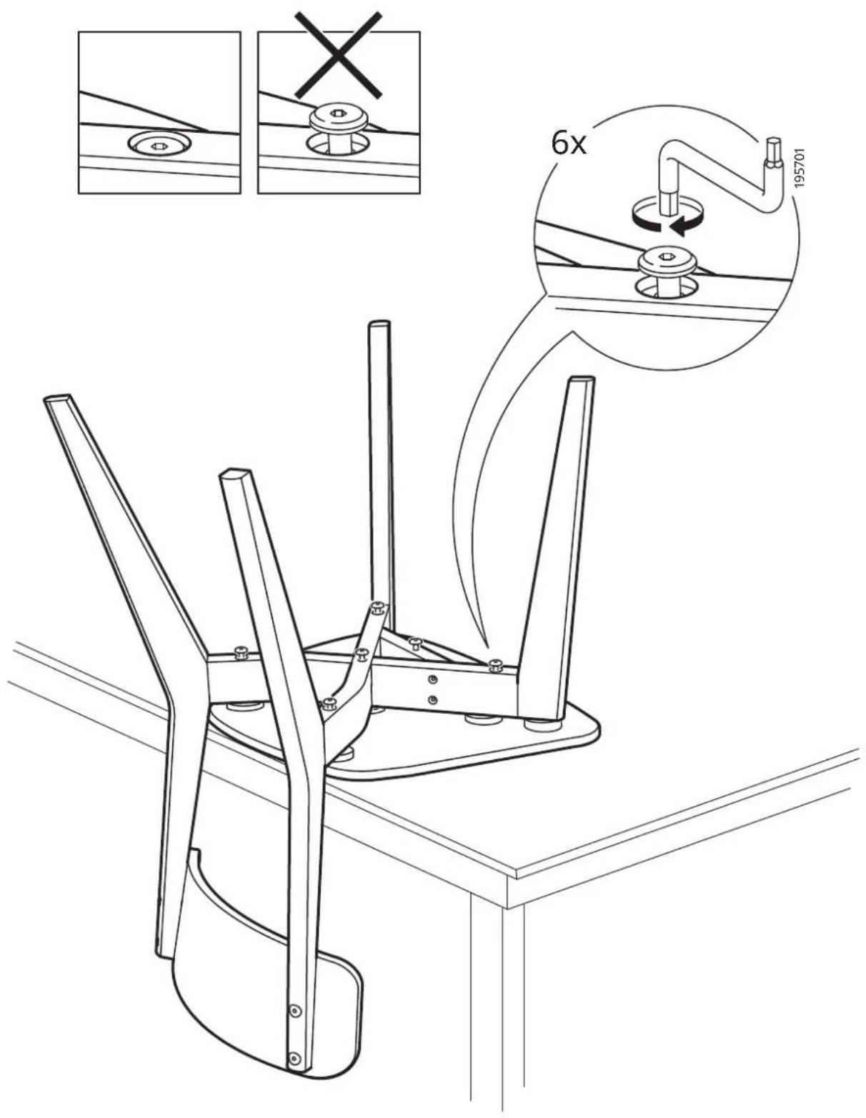 Technical diagram of a mechanical assembly with labeled parts and a magnified inset showing 6x ratio of connection to a pipe fitting.