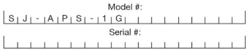Snow Joe SJ-APS-1G - Model and Serial Numbers - 1