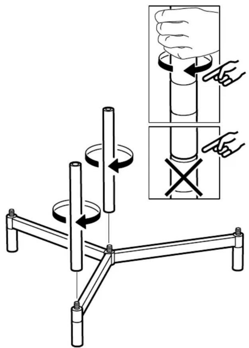 Diagram illustrating a mechanical assembly with labeled parts and directional arrows indicating motion or force application.