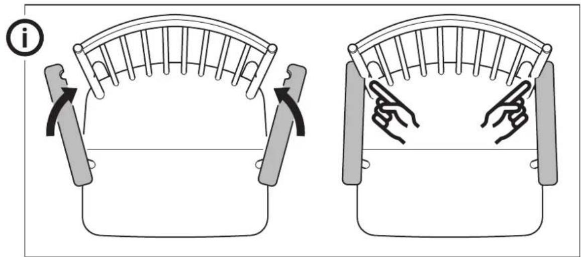 Diagram illustrating two mechanical or electrical setups with labeled components and directional arrows indicating motion or force.