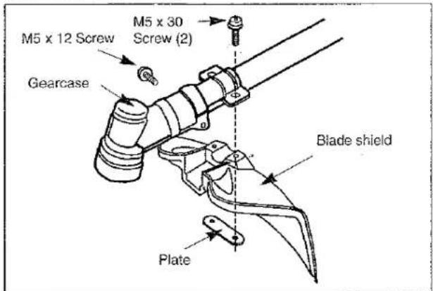 M5 x 12 Screw Gearcase M5 x 30 Screw (2) Blade shield Plate