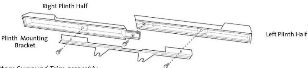 Right Plinth Half Plinth Mounting Bracket Left Plinth Half Bottom Surround Trim assembly