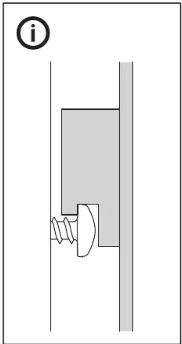 Pure mechanical assembly diagram showing a screw fastening and mounting bracket (no text or symbols)