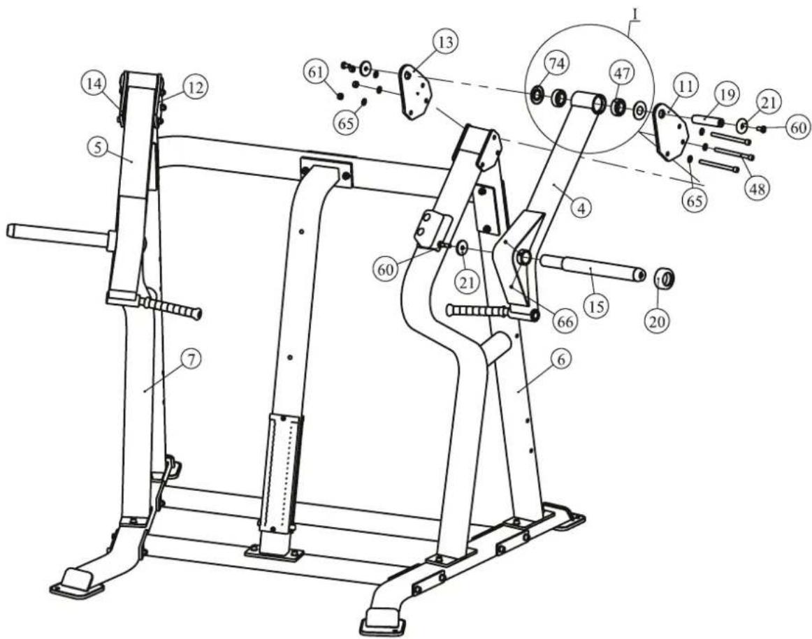 Technical diagram of a mechanical device with numbered components and labeled parts, likely for assembly or manufacturing documentation.
