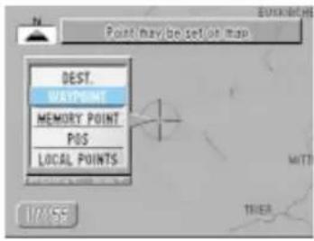 Point may be set or map DEST. WAYPOINT MEMORY POINT POS LOCAL POINTS 1/1/55 MATT TRIER