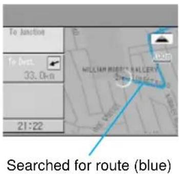 To Junction To Dext. 33.0m 21:22 Searched for route (blue)