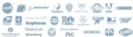Collection of corporate logos and brand names including Boeing, Airbus, HP, and Siemens