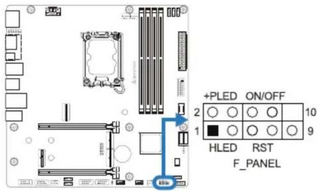 BIOSTAR B860M-SILVER - F PANEL: 前置面板接头 - 1