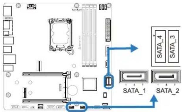 BIOSTAR B860M-SILVER - SATA\_1/ SATA\_2/ SATA\_3/ SATA\_4: 串行 ATA 接口 - 1
