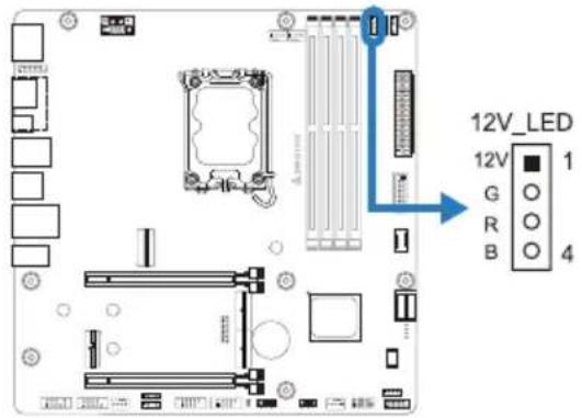 BIOSTAR B860M-SILVER - 12V\_LED: RGB LED 装置 (5050 SMD) 接头 - 1