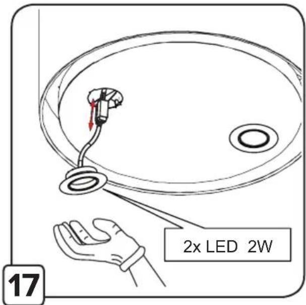 2x LED 2W 17