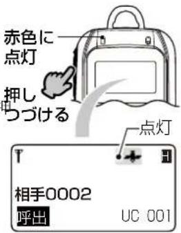 赤色に 点灯 押しつづける 点灯 相手0002 呼出 UC 001