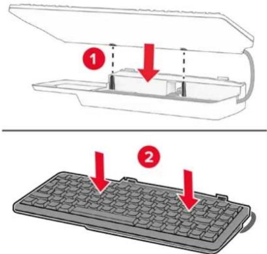 LEXMARK CX833 - Installere tastaturhyllen - 5