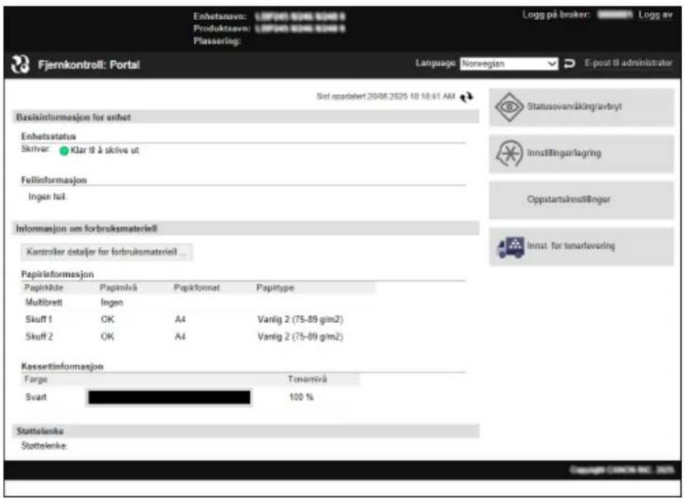 CANON i-SENSYS LBP243dw II - Portalside for Fjernkontroll - 1