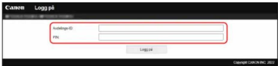 CANON i-SENSYS LBP243dw II - Når Administrere Avdelings-ID er satt opp - 1