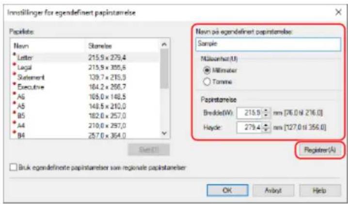 CANON i-SENSYS LBP243dw II - Registrere papir med annet format enn standard på datamaskinen (egendefinert format) - 1