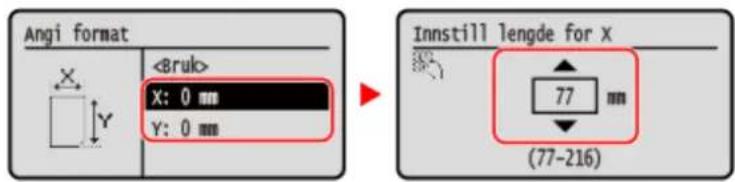 CANON i-SENSYS LBP243dw II - Når papir med annet format enn standard (egendefinert format) er lagt i - 1
