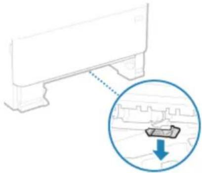 CANON i-SENSYS LBP243dw II - Hold den grønne knappen, og senk ned den 2-sidige transportføringen - 1