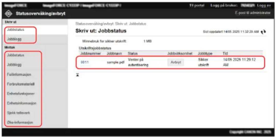 CANON i-SENSYS LBP243dw II - Kontrollere bruk og logger med Fjernkontroll - 1