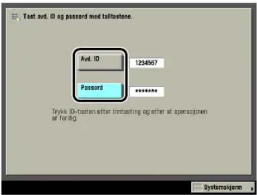 CANON iR 3235 - Tast systemstyrer ID og systempassord med -0(talltastene). - 1