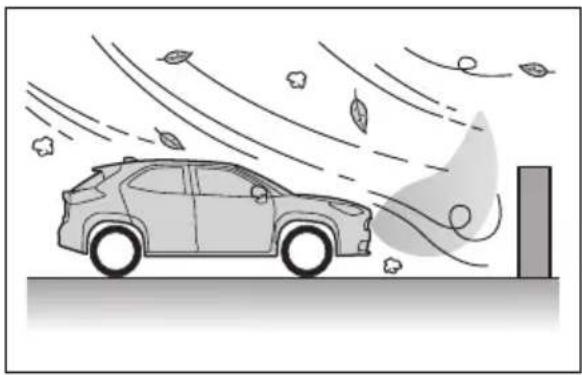 TOYOTA Yaris Cross Hybrid (2024) - Situasjoner hvor systemet kan aktiveres selv om det ikke er noen sannsynlighet for kollisjon - 2