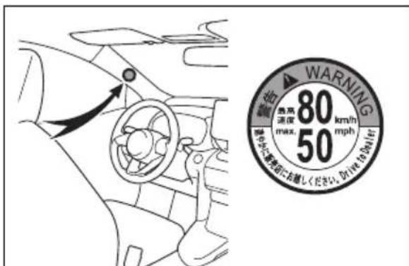 警告 80 km/h max. 50 mph 警告 50km/h 警告 50km/h