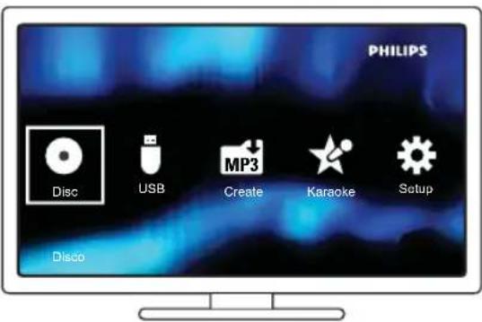 PHILIPS Disc USB MP3 Create Karaoke Setup Disco