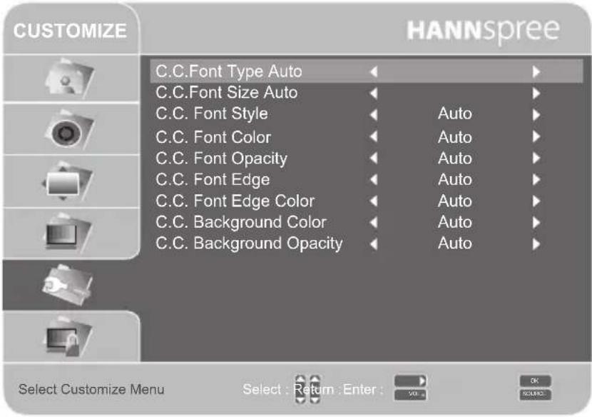 HANNSPREE LT29-32U1 - Digital Customize Settings - 2