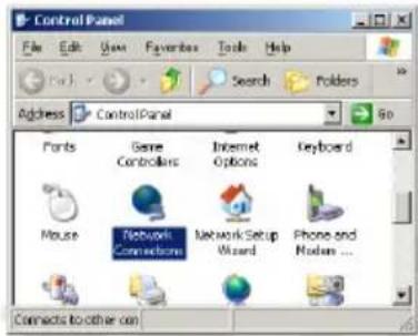 Control Panel File Edit View Favorites Tools Help Search Folders Address Control Panel Fonts Game Controllers Internet Options Keyboard Mouse Networks Connections Network Setup Wizard Phone and Modem ... Connects to other con