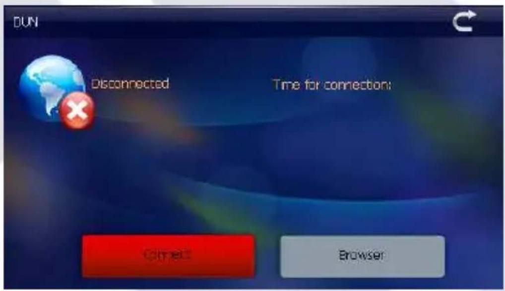 DUN Disconnected Time for connection: Correct Browser