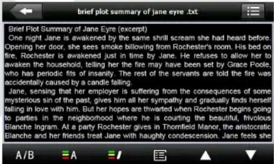 Brief Plot Summary of Jane Eyre .txt Brief Plot Summary of Jane Eyre (excerpt) One night Jane is awakened by the same shrill scream she had heard before. Opening her door, she sees smoke billowing from Rochester's room. His bed on fire, Rochester is awakened just in time by Jane. He refuses to allow her to awaken the household, telling her the fire may have been set by Grace Poole, who has periodic fits of insanity. The rest of the servants are told the fire was accidentally caused by a candle falling. Jane, sensing that her employer is suffering from the consequences of some mysterious sin of the past, gives him all her sympathy and gradually finds herself falling in love with him. But her hopes are thwarted when Rochester begins going to parties in the neighborhood where he is courting the beautiful, frivolous Blanche Ingram. At a party Rochester gives in Thornfield Manor, the aristocratic Blanche and her friends treat Jane with haughty condescension. Jane feels she A/B A