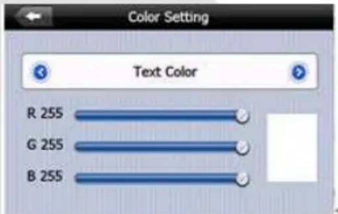 Color Setting Text Color R 255 G 255 B 255