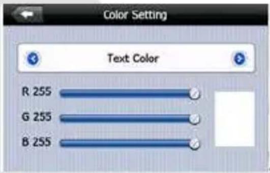 Color Setting Text Color R 255 G 255 B 255