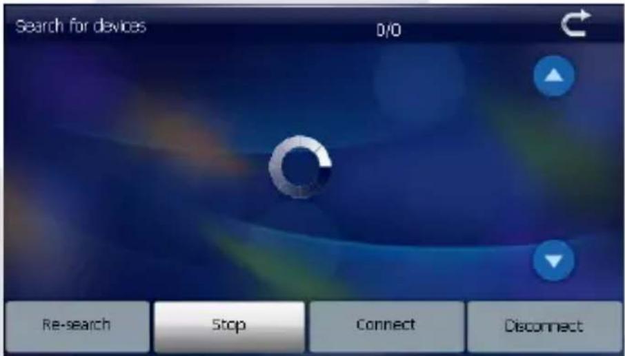 Search for devices D/O Re-search Stop Connect Disconnect
