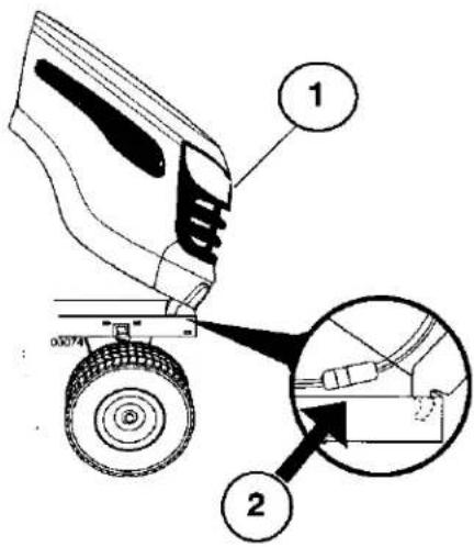 Technical diagram showing a mechanical device with labeled parts and an inset close-up view of the component.