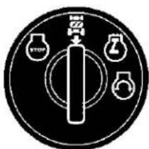 Circular diagram with labeled icons including a valve, test tube, and bulb, likely representing a control or industrial device.