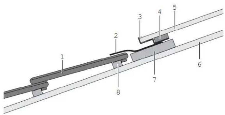 Technical diagram of a mechanical assembly with numbered components