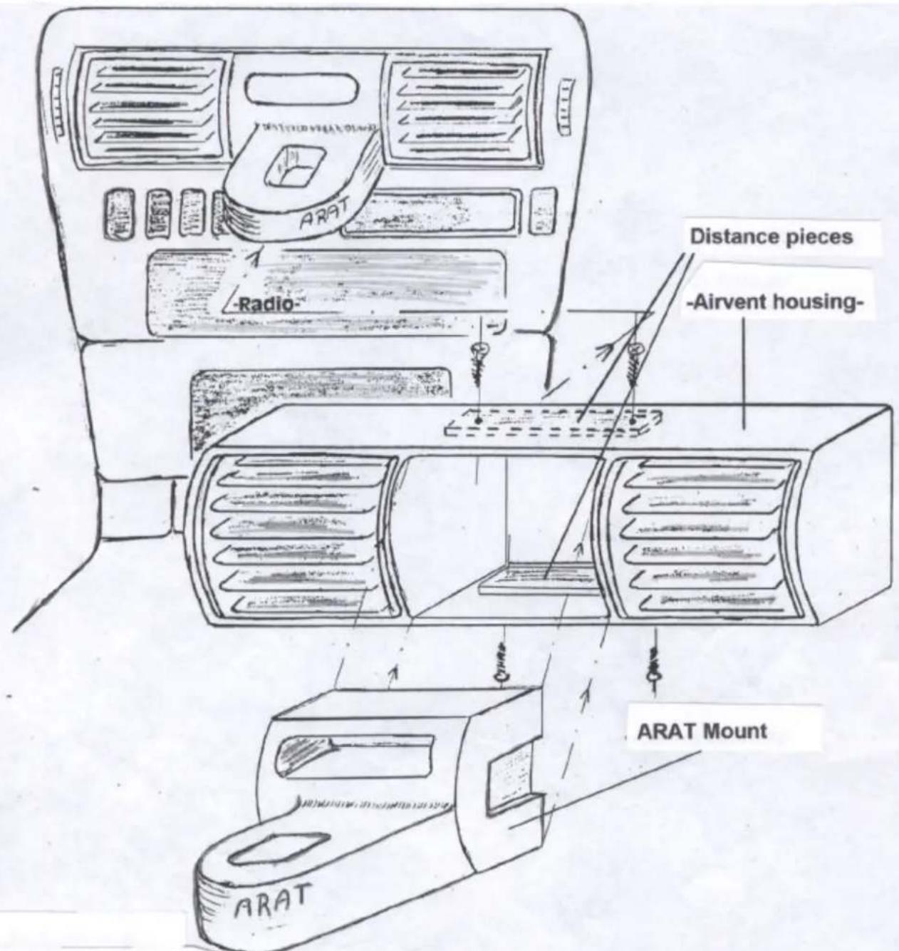 ARAT -Radio- Distance pieces -Airvent housing- ARAT Mount