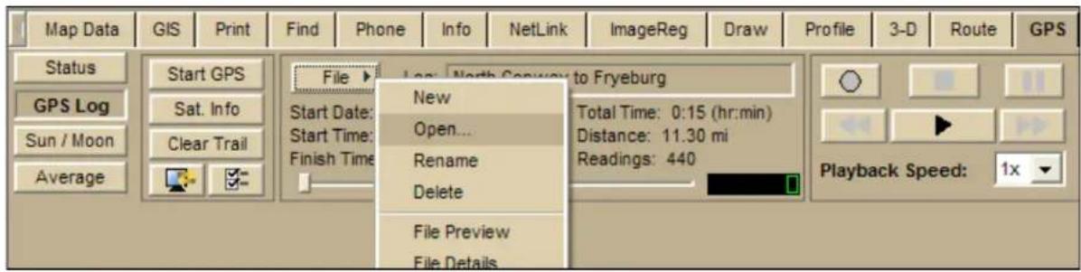GARMIN XMap 8 - Step 3—Open the GPS log file - 1