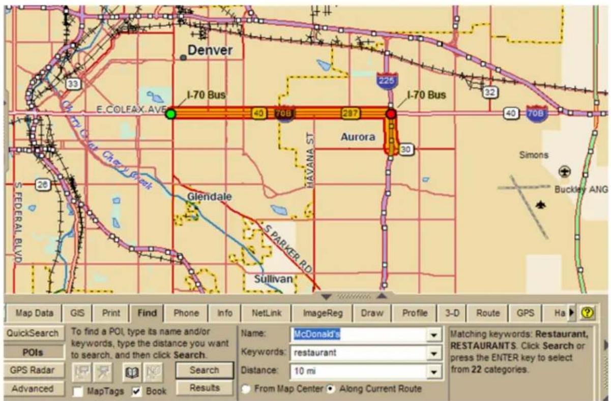 GARMIN XMap 8 - Step 2—Use the Find tab to search for POIs - 1