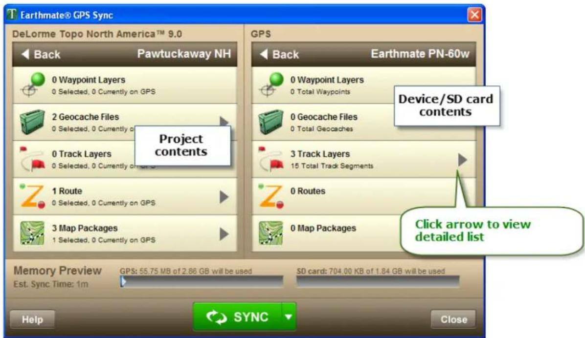 GARMIN XMap 8 - Step 3—View what will sync - 1
