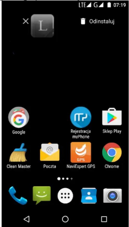myPhone Luna II - Usuwanie elementów z ekranu pulpitu - 1